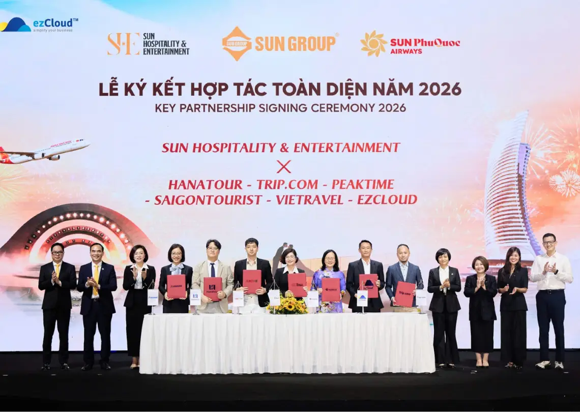 Hợp tác ezCloud và Sun Group 2026: Nâng tầm công nghệ du lịch